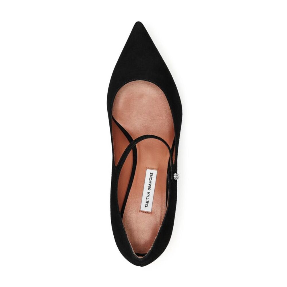 TABITHA SIMMONS Womens Black Mary Jane Hermione Slip On Leather Pumps 36 - Picture 3 of 4